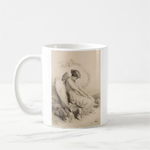 Christlicher Engel sitzt auf einem Stein Kaffeetasse