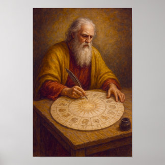 Christlicher Enoch, der einen Kalender erstellt Poster