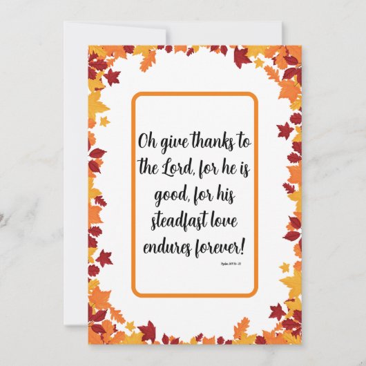 Christlicher Erntedank Feiertagskarte (Vorderseite)