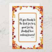 Christlicher Erntedank Feiertagskarte (Vorne/Hinten)