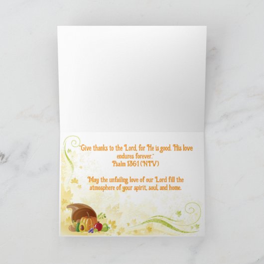 Christlicher Erntedank Karte (Innenseite)