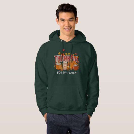 Christlicher Erntedank Pumpkin THANKFUL Familie Hoodie (Vorne ganz)