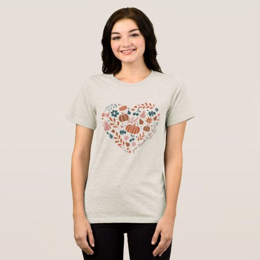 Christlicher Erntedank Tri-Blend Shirt (Vorderseite voll)