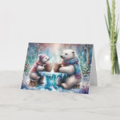 Christlicher Faith Polar Bear Friends Feiertagskarte (Vorderseite)