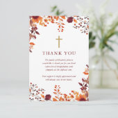 Christlicher Fall Blumenbeerdigung Dankeskarte (Stehend Vorderseite)