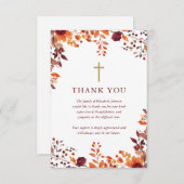 Christlicher Fall Blumenbeerdigung Dankeskarte (Vorne/Hinten)