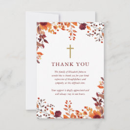 Christlicher Fall Blumenbeerdigung Dankeskarte