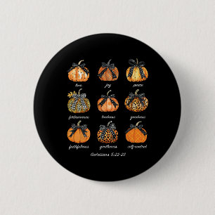 Christlicher Fall Erntedank Pumpkin Coquette Bibel Button