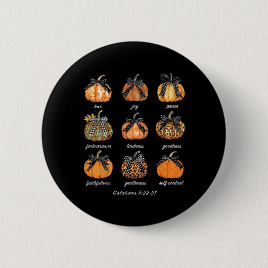 Christlicher Fall Erntedank Pumpkin Coquette Bibel Button (Vorderseite)