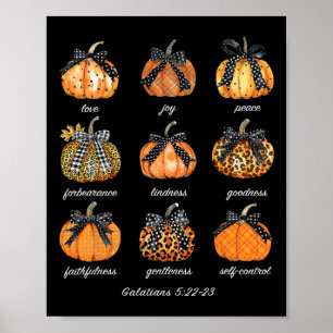 Christlicher Fall Erntedank Pumpkin Coquette Bibel Poster