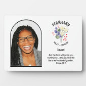 Christlicher FEBRUAR Geburtsmonat Blume NAME FOTO Fotoplatte (Vorderseite)