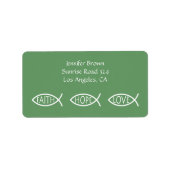 Christlicher Fisch | GLAUBWÜRDIGE LIEBE Adressaufkleber (Vorne)