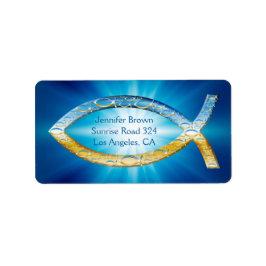 Christlicher Fisch | Ihr Glaube teilen Adressaufkleber