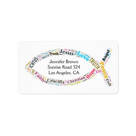 Christlicher Fisch | Liebe Jesus Adressaufkleber (Vorne)