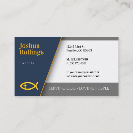 Christlicher Fisch mit Kreuz | Inspiration Visitenkarte (Vorderseite)