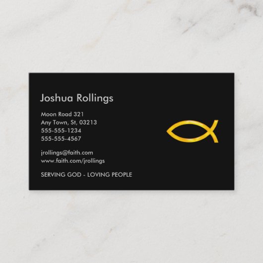 Christlicher Fisch | Pastor Visitenkarte (Vorderseite)