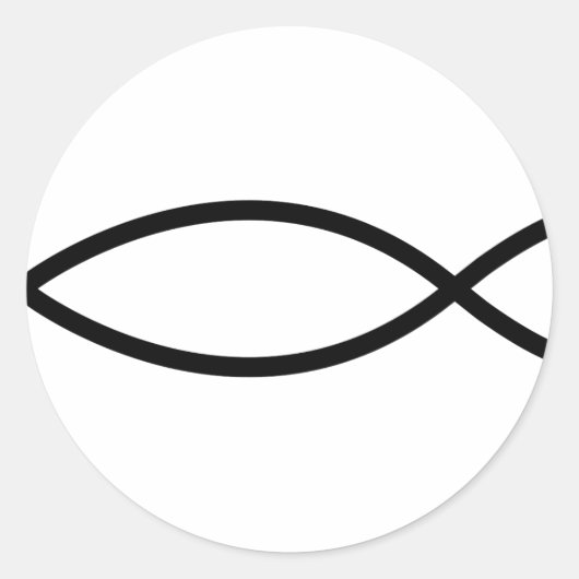 Christlicher Fisch Runder Aufkleber (Vorderseite)