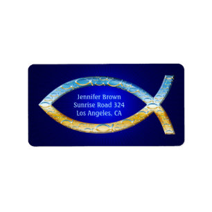 Christlicher Fisch  teilen Sie Ihren Glauben Adressaufkleber