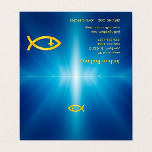 Christlicher Fisch Visitenkarten (Außenseite Aufgefaltet)