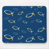Christlicher Fish Sky & Ground Pattern - Mousepad (Vorne)