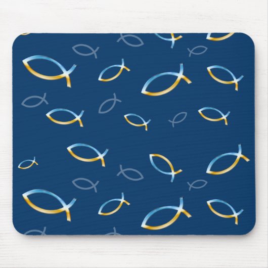 Christlicher Fish Sky & Ground Pattern - Mousepad (Vorne)