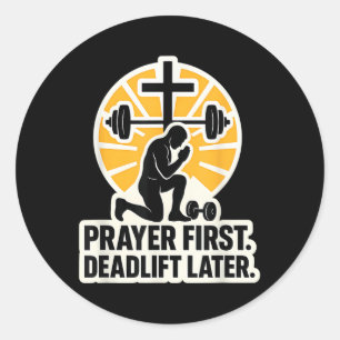 Christlicher Fitnessraum für Männer Gebet Erste De Runder Aufkleber