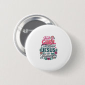 Christlicher Flamingo Mädchen Vintage Button (Vorne & Hinten)