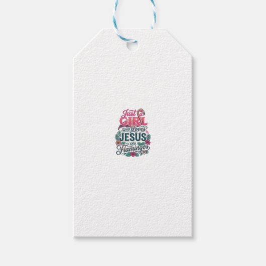 Christlicher Flamingo Mädchen Vintage Geschenkanhänger (Vorderseite)