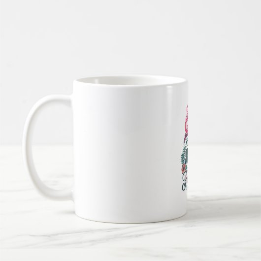 Christlicher Flamingo Mädchen Vintage Kaffeetasse (Links)