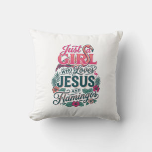 Christlicher Flamingo Mädchen Vintage Kissen