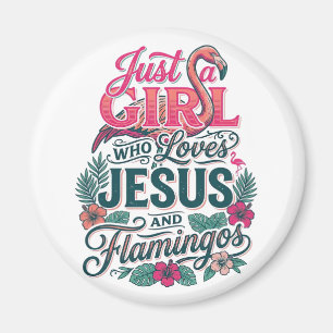 Christlicher Flamingo Mädchen Vintage Magnet