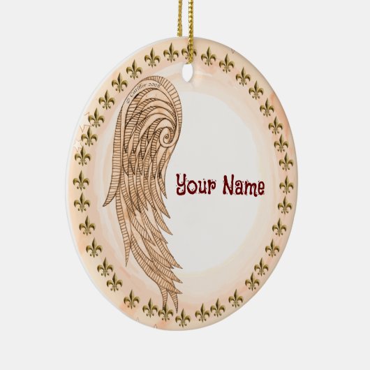 Christlicher Flügelengel Keramik Ornament (Rechts)