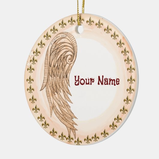 Christlicher Flügelengel Keramik Ornament (Links)