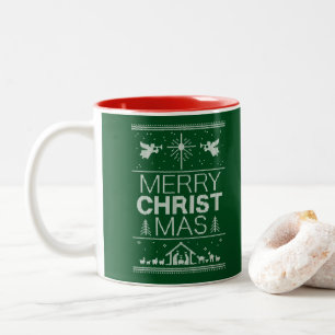 Christlicher froher Weihnachtskraut Christlich Zweifarbige Tasse