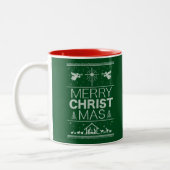 Christlicher froher Weihnachtskraut Christlich Zweifarbige Tasse (Links)