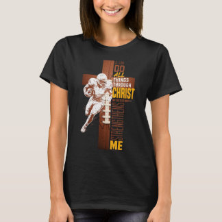 Christlicher Fußball-Cross-Athlet Glaube Schrift T-Shirt