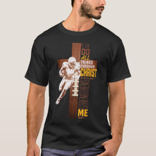 Christlicher Fußball Kreuz Athlet Glaube Schrift T-Shirt