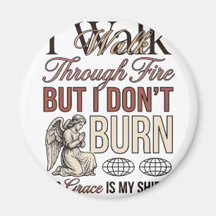 Christlicher Gang durch Feuer Vintage Magnet
