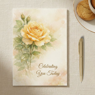 Christlicher Geburtstag mit gelber Rose Karte