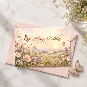 Christlicher Geburtstag Schmetterling Wildblume Gl Karte