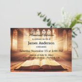 Christlicher Gedenkservice für das klassische Foto Einladung (Stehend Vorderseite)