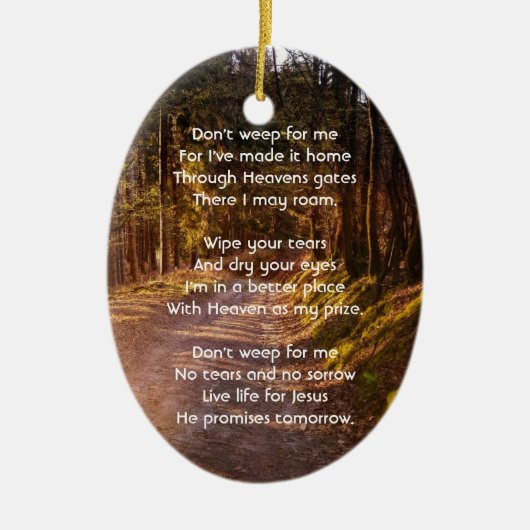 Christlicher Gedenkweg Foto Gebetswaldweg Keramik Ornament (Vorne)