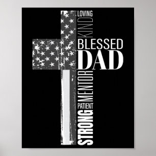 Christlicher gesegneter Vater - Amerikanische Flag Poster