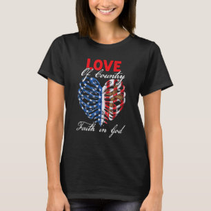Christlicher Glaube an Gott Patriotisches Herz Kre T-Shirt