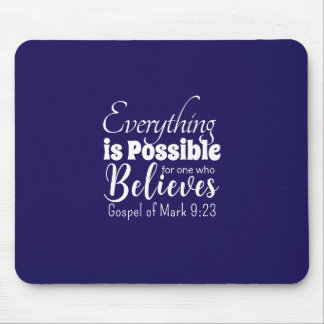 Christlicher Glaube Bibelvers glauben Dunkelblau Mousepad