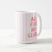 Christlicher Glaube Cozy Cute Rosa Streifen Bibel Kaffeetasse (VorderseiteRechts)