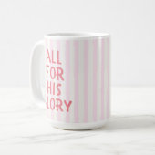 Christlicher Glaube Cozy Cute Rosa Streifen Bibel Kaffeetasse (Vorderseite Links)