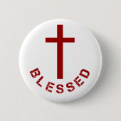 Christlicher Glaube Gesegnete Typografie des Roten Button (Vorderseite)