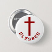 Christlicher Glaube Gesegnete Typografie des Roten Button (Vorne & Hinten)