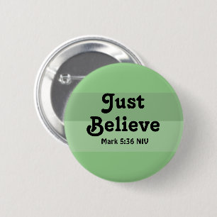 Christlicher Glaube, glaube einfach Bibelvers grün Button
